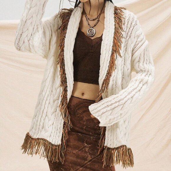 Multicolor Casual Women's Open Cardigan Sweater Coat - Picture 3 of 6